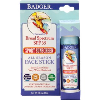 Badger SPF 35 Unscented Sunscreen Face Stick