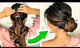 ★ 3 ❌ 2-MINUTE HOLIDAY UPDO HAIRSTYLES 2017 - with PUFF! ❌ EASY EVERYDAY BUN FOR LONG MEDIUM HAIR