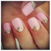 Pink and gold nails