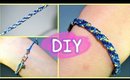 DIY: Striped Friendship Bracelet - Easy & quick - Using Thread -Blue+POP Of Yellow