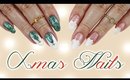 Two Easy Christmas Designs | Snowy French & Christmas Tree Nails♡