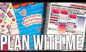 Erin Condren Life Planner Neutral Hourly Plan with Me | Patriotic 4th of July Theme