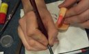 Acrylic nails Fimo Grapefruit Nail design (re uploaded)