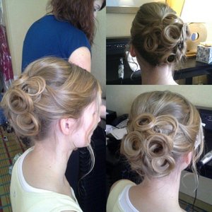 Bridal Hair, curled & then pinned