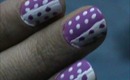 White and Purple - tutorial easy nail design beginners- easy nail design for short nail art designs