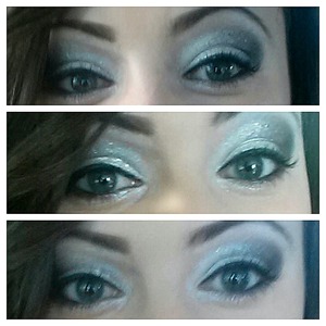 I did this look for my senior prom using Urban Decay and Sephora shadows, and face glitter.