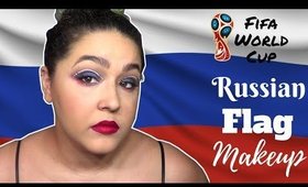 Russian Flag Inspired Makeup Tutorial - FiFA World Cup - (NoBlandMakeup)