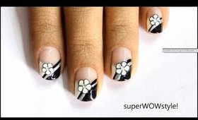 French Tip - Fimo Flower ❤ Cute Nail Art Fimo Cane Nail Designs Tutorial