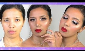 Affordable / Drugstore New Year's Eve Glam Makeup 2017 | Hooded Eyes & Medium Skin | Asian Makeup