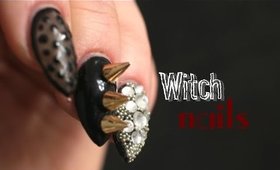 ☻ WITCH NAILS  czarny, hybrydowy , grunge 'owy manicure