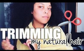 HOW I TRIM/CUT MY NATURAL HAIR AT HOME | Split Ends Single Strand Knots Heat Damaged Ends | MelissaQ