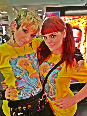 My friend Cody and I at work at MAC this past weekend- viva glam Nikki 2 release!!