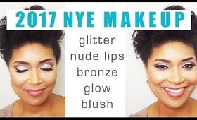 New Year's Eve Makeup Tutorial:  Glittery Eyes and Nude Lips