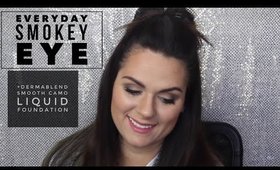 Everyday Smokey Eye Makeup Tutorial | Dermablend Smooth Liquid Camo Foundation First Impression