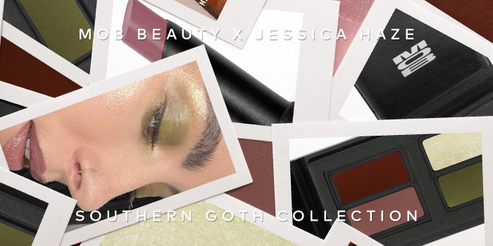 Jessica Haze combines rich earthy hues with rhinestone cowboy glamor, creating the perfect blend of grit and glitz. Shop the MOB Beauty x Jessica Haze Southern Goth Collection at Beautylish.com