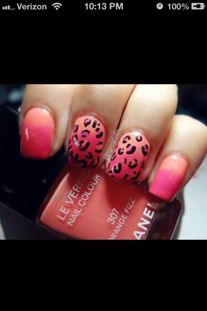 Pink and peach ombre cheetah print 