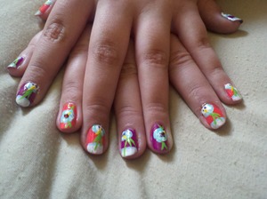 This is a nail art design that I did on my daughter for Easter