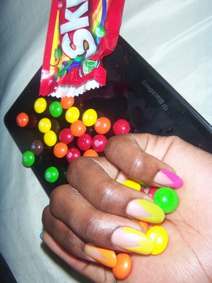 my summer Skittles nails 