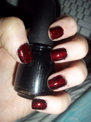 Ruby Pumps over Liquid Leather (both by China Glaze)