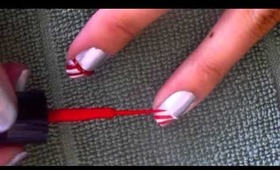 Easy, Quick, Candy Cane Christmas Nail Art