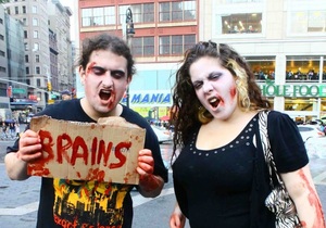 my boyfriend & I as zombies in union sq. park :D ben nye products