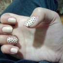 Black and white polka dot nail art
