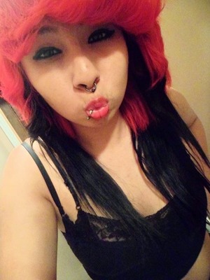 last year !!!when I had colorful hair and piercings/.\  