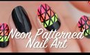 Graphic Neon Patterned Nail Art | Lacquerstyle