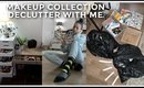 throwing away all of my makeup | makeup collection declutter with me
