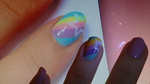 Rainbow nail with star + the picture I got the inspiration from :D