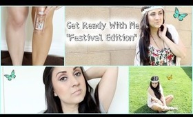 GRWM: Festival Edition (makeup, instant tan, hair & outfit)