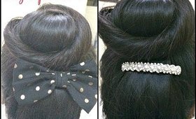 Easy Topknot bun for school/office ( No bun maker or bobby pins required )