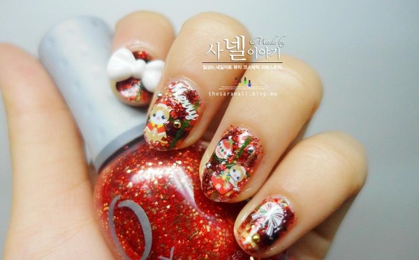 Easy Christmas Nail Designs 2013 | Sara N.'s (saranail) Photo | Beautylish