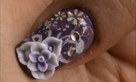 EASIEST 3d nail art acrylic tutorial! 3D nail art flowers step by step for beginners diy stickers