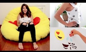 MANUALIDADES CON EMOJIS: COJIN GIGANTE, CAMISETAS E IMANES por Lau