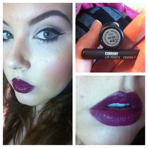 Mac lip pencil in "Currant" and lipstick in "Rebel"... I'm entirely obsessed with this combo!!
