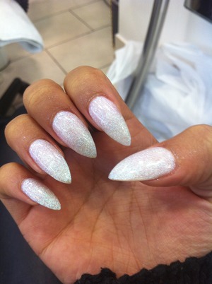 My Gel nails before the summer! Took some M.A.C glitter to my nail lady and asked her to mix into Gel powder! For amazing results use a fine glitter but not to fine e.g. M.A.C glitter yes, M.A.C pigment no.