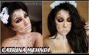CATRINA MEHNDI blanca en maquillaje / SUGAR Skull in white HENNA style makeup| auroramakeup