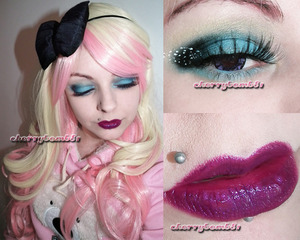 Makeup using Lime Crime products and my new wig.
Purple Lens from Kiwiberry1
