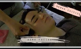 relaxing ASMR facial treatment soft spoken • vegan skincare • gua sha tool