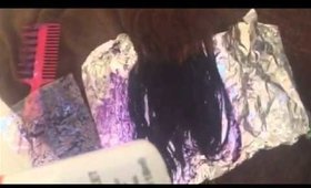 Dying hair weft Purple or Blue at home using ADORE