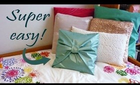 DIY room decor - No-sew bow pillow cover