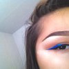 All brown eye w/ a pop of color. 💙