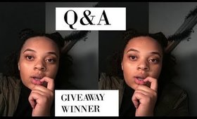Q&A + GIVEAWAY WINNER