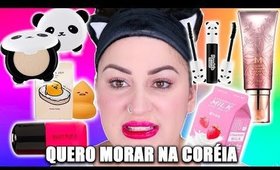 FIZ UMA MAKE TESTANDO PRODUTOS COREANOS E VEM VER O QUE ACONTECEU | Duda Fernandes