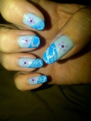 Crackle and freehand flower 