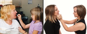 Me putting on my Mum's lipstick when I was 4 & doing the same now at 16 ♥