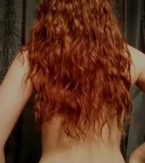 Naturally curly red hair