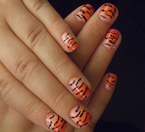 Color-block Zebra nails!