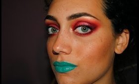 Role Reversal: Red Eyeshadow, Blue Lipstick